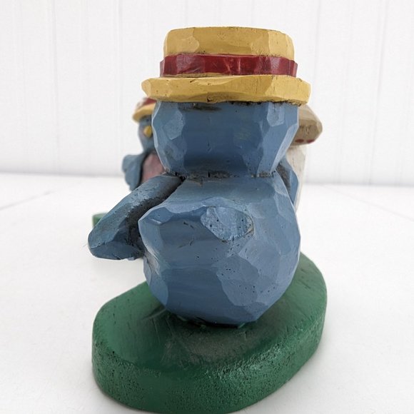 Vintage Eddie Walker Candle Holder Blue Bird Couple Birdhouse Holds 3 Candles - Picture 11 of 13